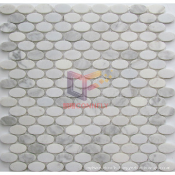 Oval Shape Natural Marble Stone Mosaic (CFS1083)